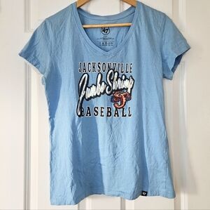 47 Brand Jacksonville Jumbo Shrimp Tee Tshirt Blue Womens L Large